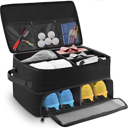 Yirilan Organizador de maletero de golf de 2 capas, accesorios de golf, bolsa de almacenamiento de golf impermeable y duradera, organizador de golf