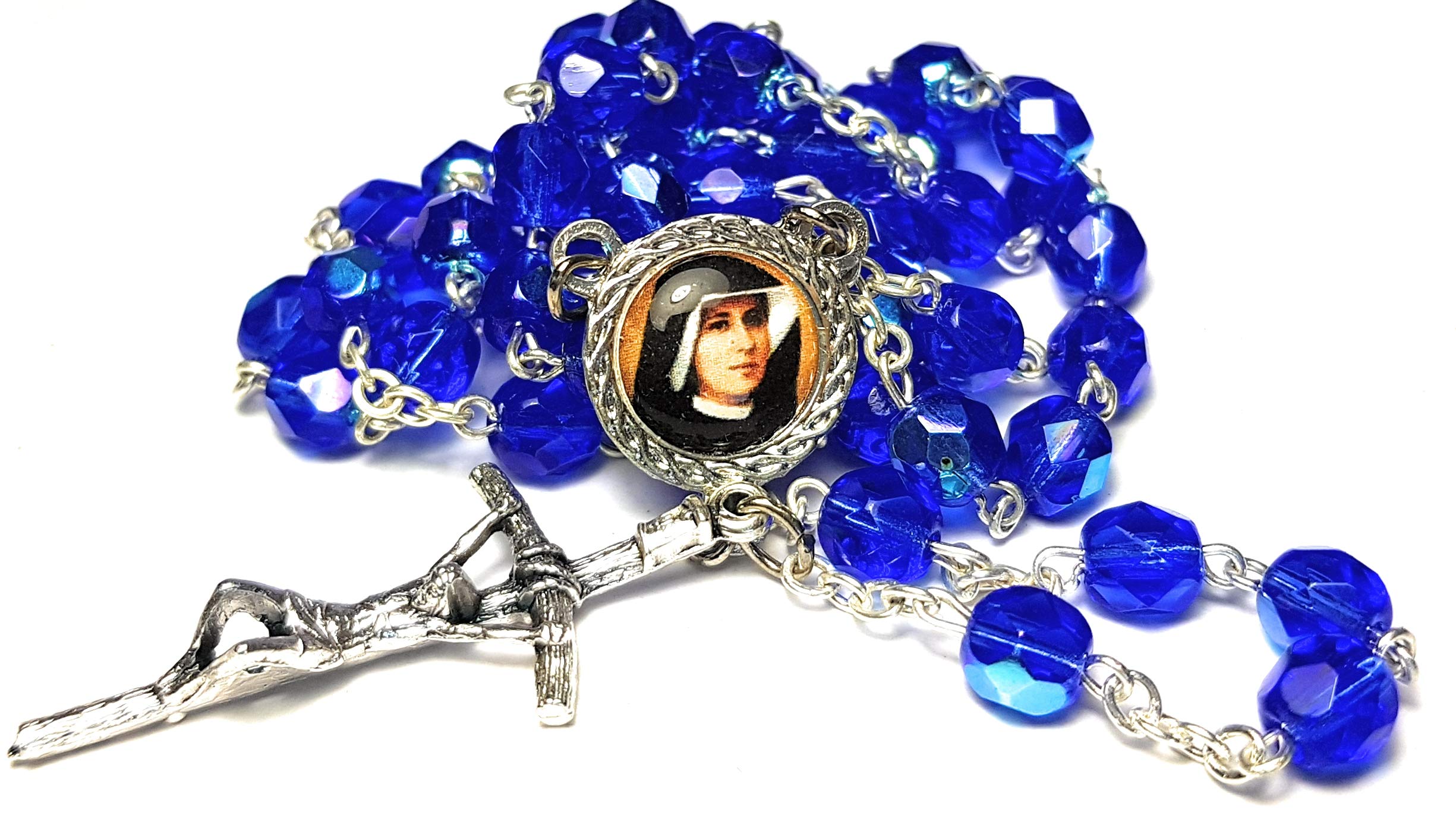 Buy 3rd Class Crystal Glass relic Rosary of Saint Faustina Kowalska