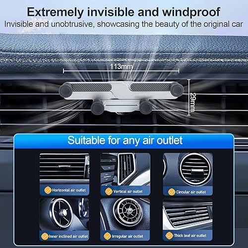 Miniatura 5 de Rednow Soporte de teléfono para ventilación de automóvil, soporte de teléfono universal antivibraciones de 360, soporte universal para teléfono en