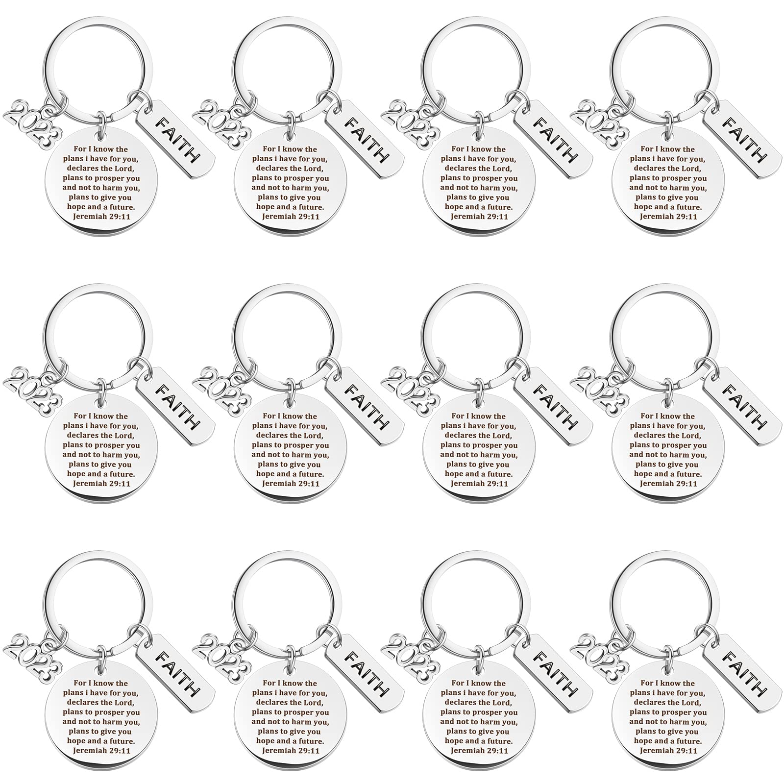 Photo 1 of 2023 Graduation Inspirational Key Chain Student Graduation Gifts College Class of 2023 Keychain with Gift Boxes (For I Know, 12 Pieces) For I Know 12