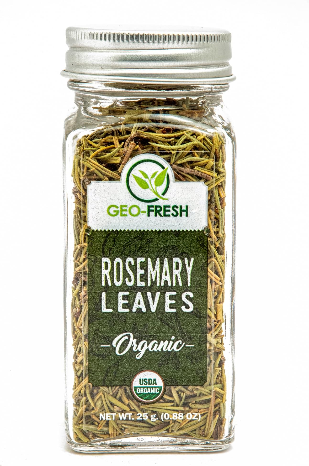 Geo-Fresh Organic Rosemary Leaves 0.88 oz - Dried Rosemary Seasoning for Cooking and Garnish - USDA Certified Organic, Non-GMO, Gluten-Free, Kosher