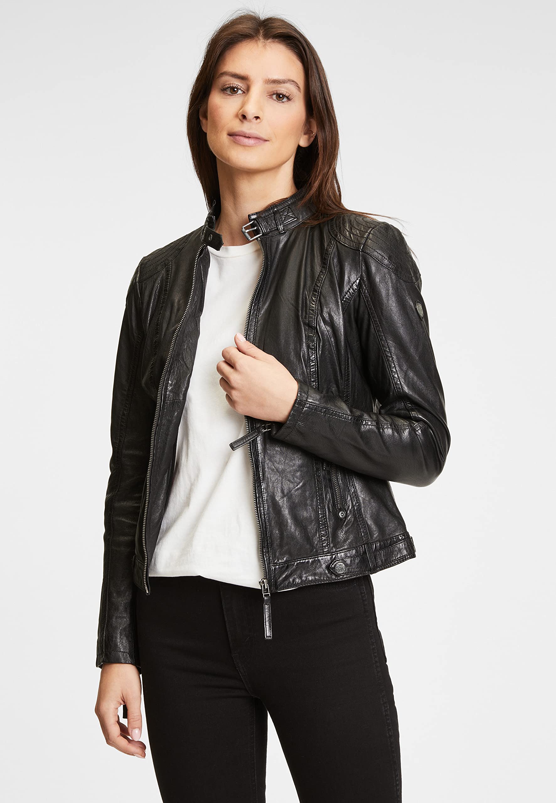 Mauritius Cacey LEGV Frauen Lederjacke schwarz Basics, Biker, Casual Wear