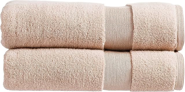 Christy Living Carnival Bath Sheets | Set of 2 | Soft Plush Cotton Bathroom Towels | Absorbent Shower Towels | Quick Dry | 650GSM | Machine Washable | Blush Pink