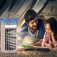 Vista 6 de Ventilador de aire acondicionado portátil, pequeño aire acondicionado personal, pequeño ventilador de aire acondicionado portátil, enfriador de agua
