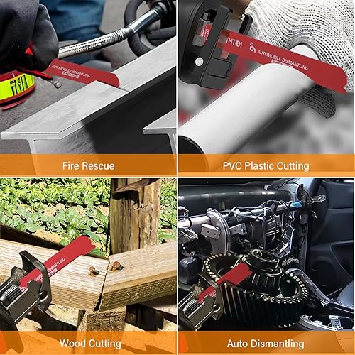 Miniatura 4 de Paquete de 25 hojas de sierra recíproca de 9 pulgadas, 1418 Tpi para corte de metal, cuchillas Sawzall de acero aleado de carburo para desmontaje de