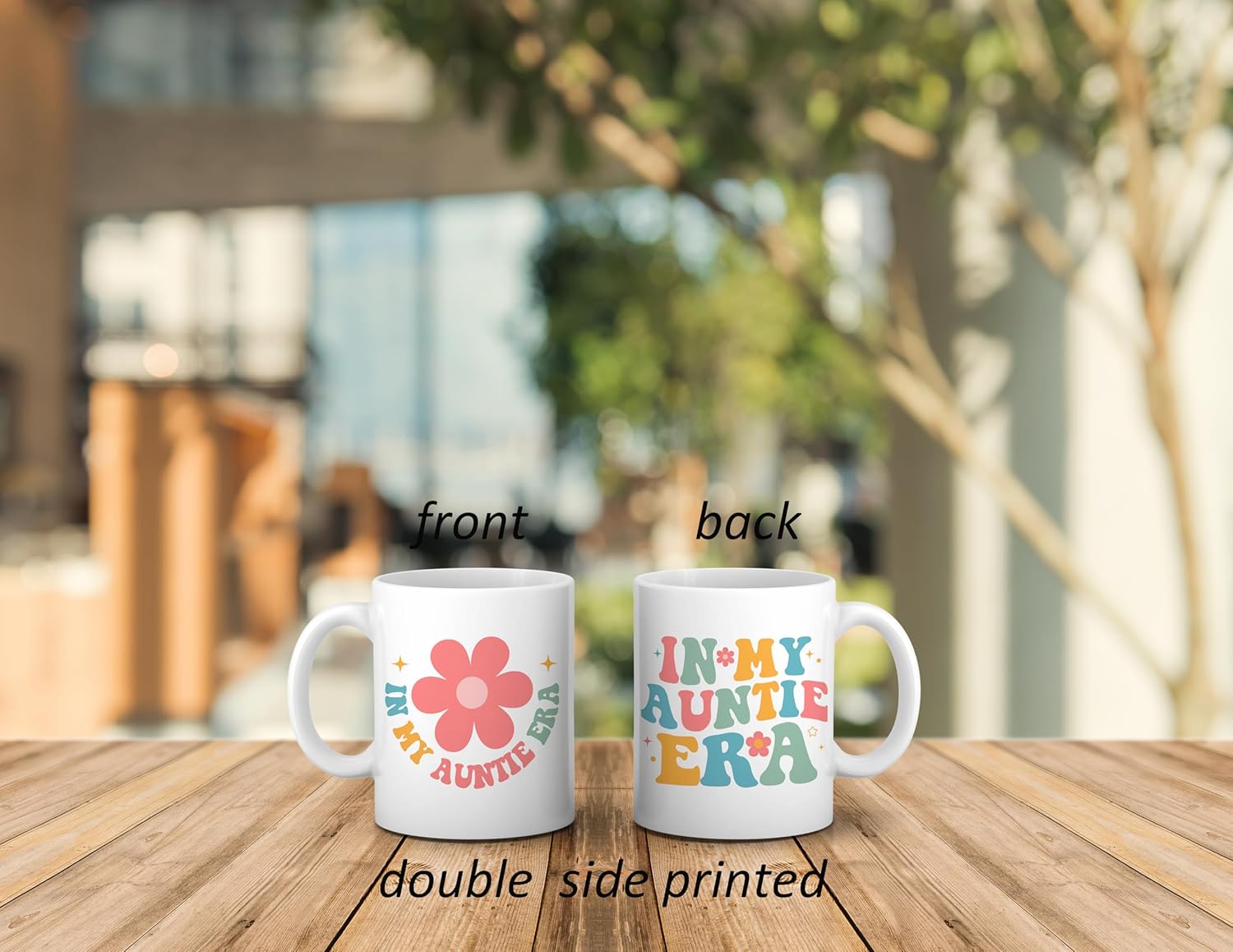 DOTAIN In My Auntie Era Double Sided Printed - Aunt Gifts, Mothers Day Gifts for Auntie, Aunt Gift from Niece Nephew, In My Auntie Era Coffee Mugs 11 Oz White - Image 3