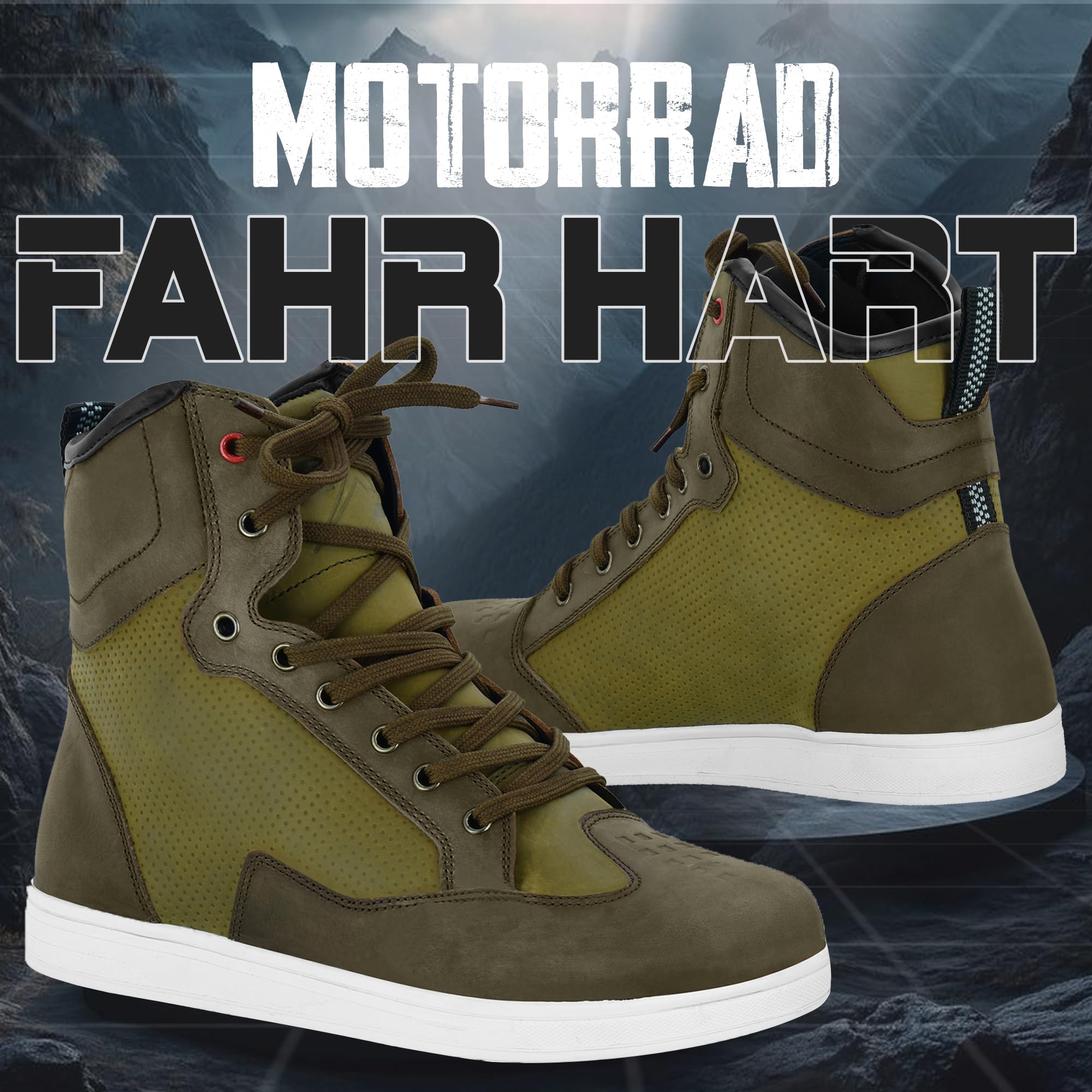 Motorradschuhe für Damen und Herren schützende Fahrschuhe mit verstärktem Knöchelbereich rutschfeste Sohle