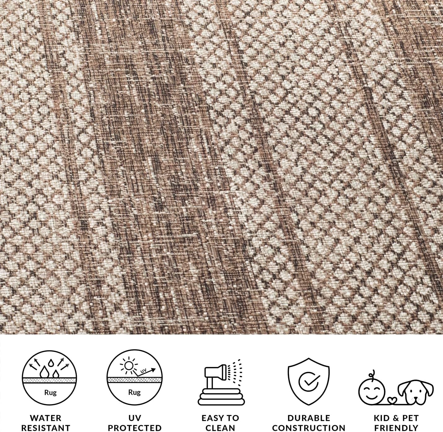 SAFAVIEH Courtyard Collection 8' x 11' Beige/Brown CY8736 Indoor/ Outdoor Waterproof Easy-Cleaning Patio Backyard Mudroom Area-Rug