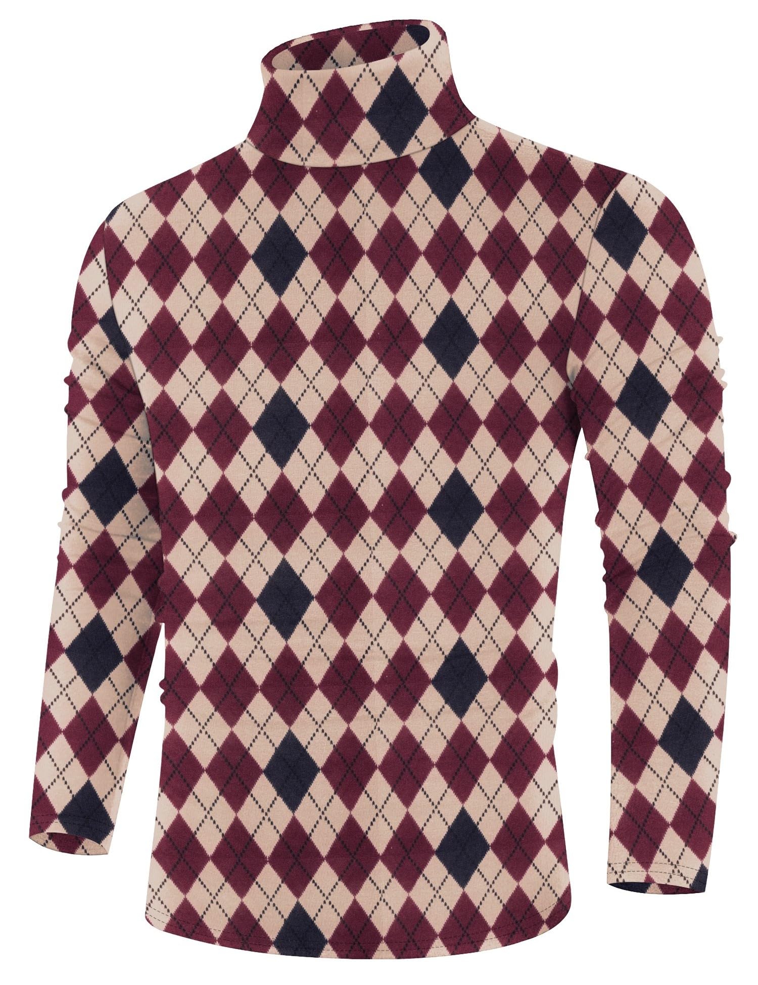 Poriff Men's Casual Slim Fit Basic Tops Knitted Lightweight Turtleneck Pullover Sweater