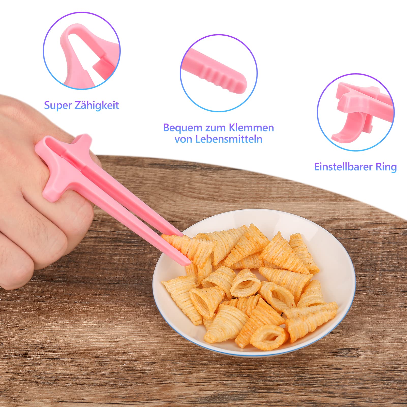 Vingerstaafjes voor gamers, 4 stuks, vingerstokjes, luie vingers, chopsticks, handsfree, snackvinger-eetstokjes, voor gaming-snack eetstokjes luie hulpstokjes voor gamersticks