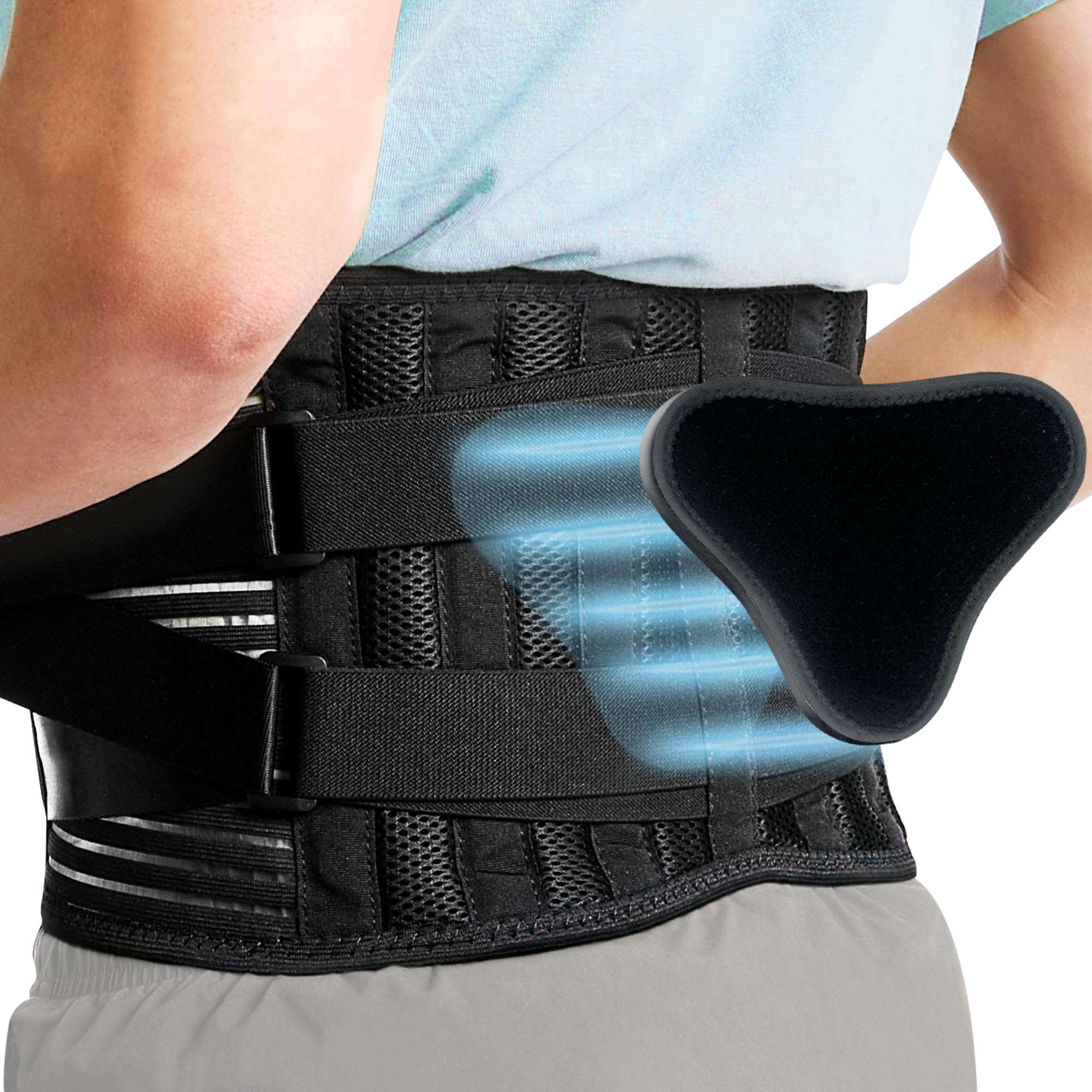 Dr. Arthritis Back Brace Support Belt, Orthopedic Back Protector to Help Aid Back Discomfort, Sciatica, Herniated Disc, Scoliosis & More, Black, Medium