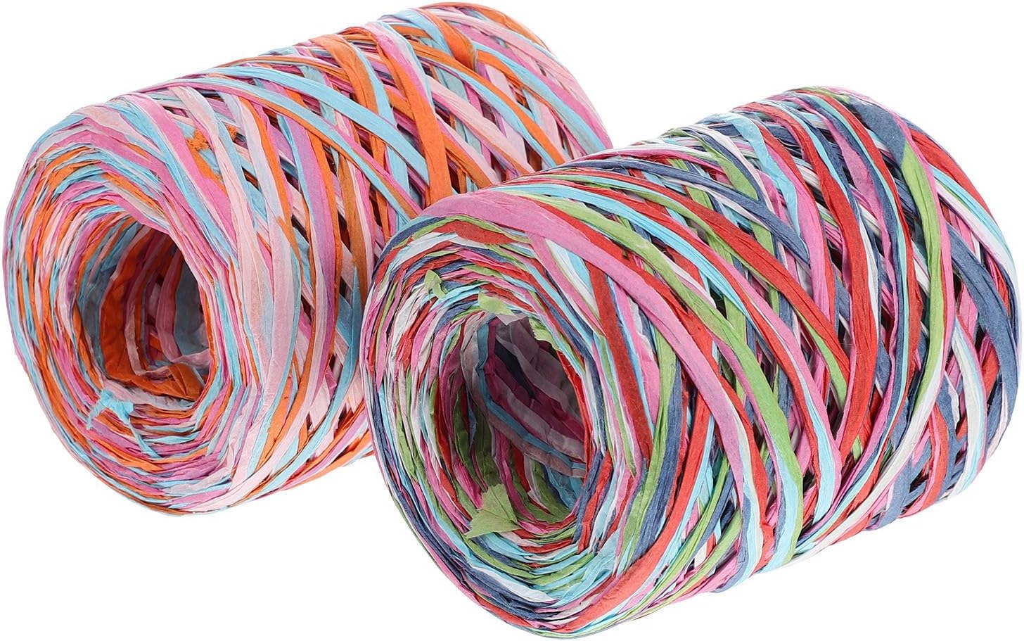Paper Raffia Ribbon 2 Rolls Gift Wrapping Rope Xmas DIY Crafts