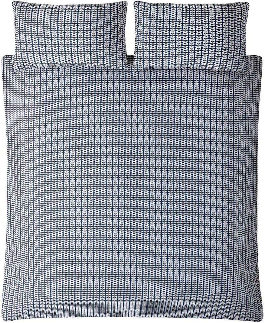 Orla Kiely Tiny Stem Whale Blue Bedding King Size Duvet Cover (230cm x