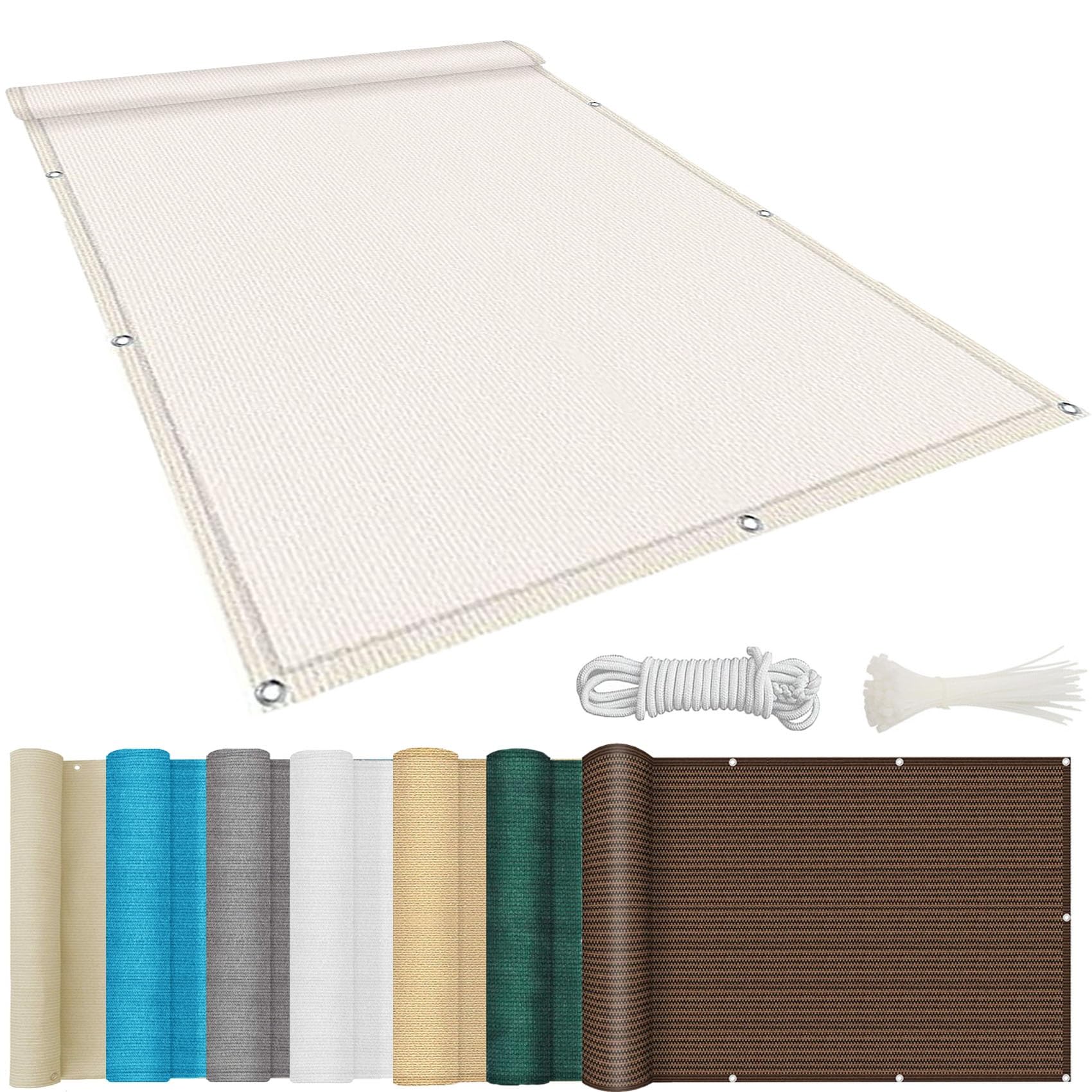 YANHONG Balcony Privacy Protective Screens 105x300cm(41x118inch) Privacy Screens Rectangle Garden Privacy Screening Weatherproof UV Protection for Balcony and Patio, White