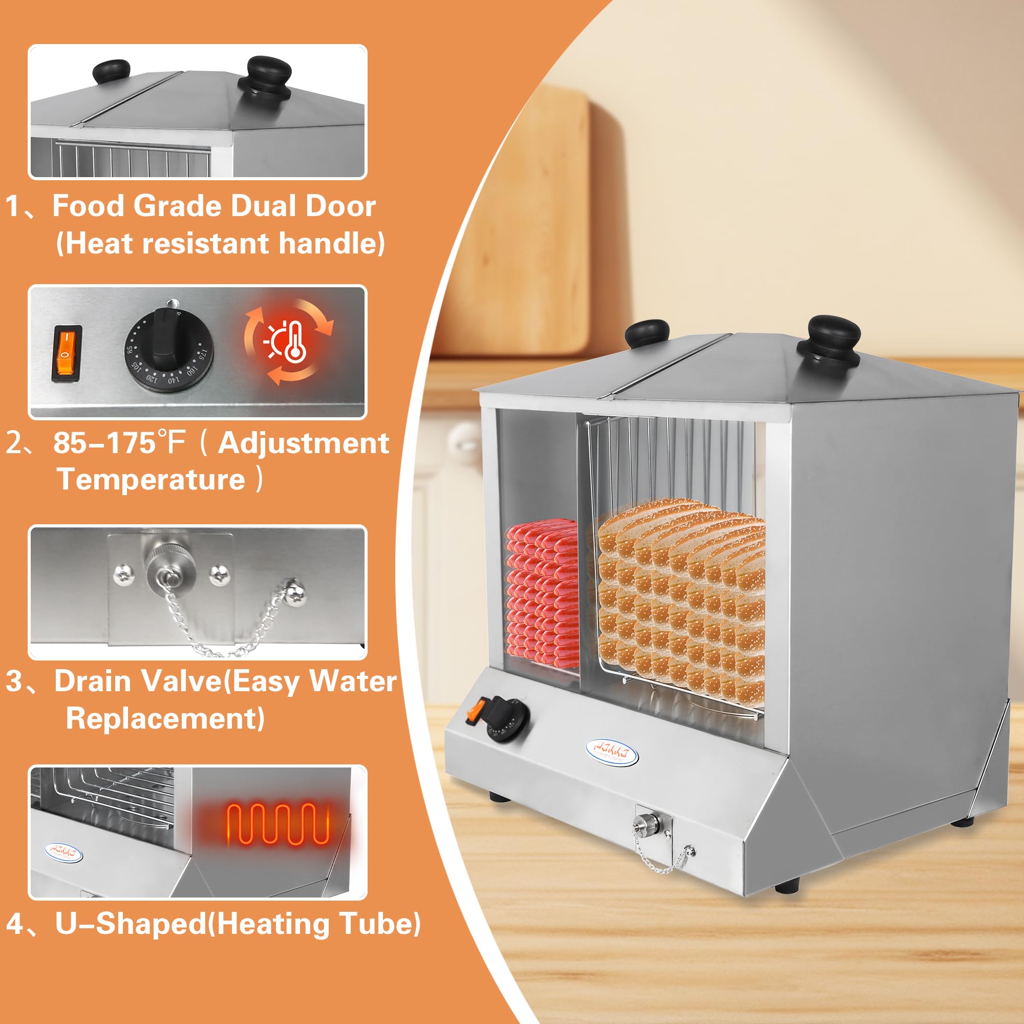 Machine à Hot Dog Professionnelle 4 Plots Toasts I Appareil