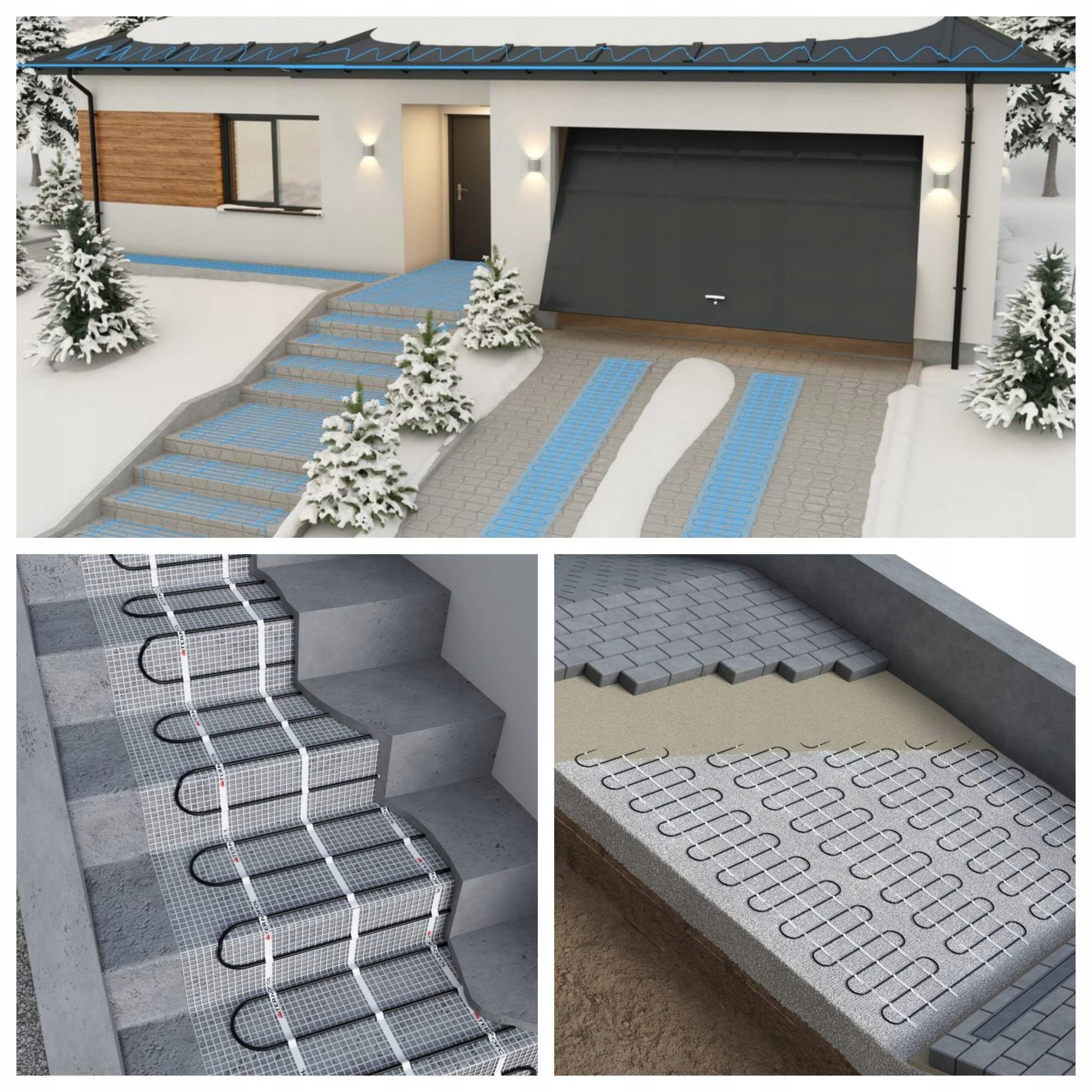 TERMOFOL Tappeto Riscaldante per Esterni - Pavimento Riscaldato Elettrico Terrazze e Vialetti - Sottotappeto Riscaldante per Sbrinamento e Rimozione della Neve - 20 m (3 000 W) Larghezza 50cm