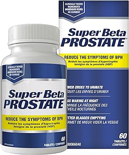 Super Beta Prostate Urologist Recommended Prostate Supplement for Men - Reduce the Symptoms of BPH, Decrease Bathroom Trips Day & Night, Promote Sleep, Better Bladder Emptying & Healthy Prostate, Beta Sitosterol, not Saw Palmetto (60 Tablets - 1 Bottle)