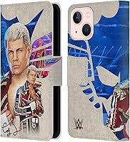 Vista 21 de Head Case Designs Officially Licensed WWE American Nightmare Flag Cody Rhodes Leather Wallet Case Compatible with Apple iPhone 7 Plus/iPhone 8 Plus
