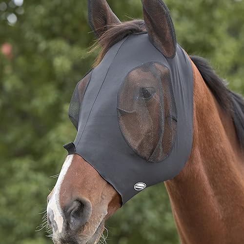 Miniatura 2 de WeatherBeeta Deluxe Stretch Bug Eye Saver con orejas, negronegro, completo