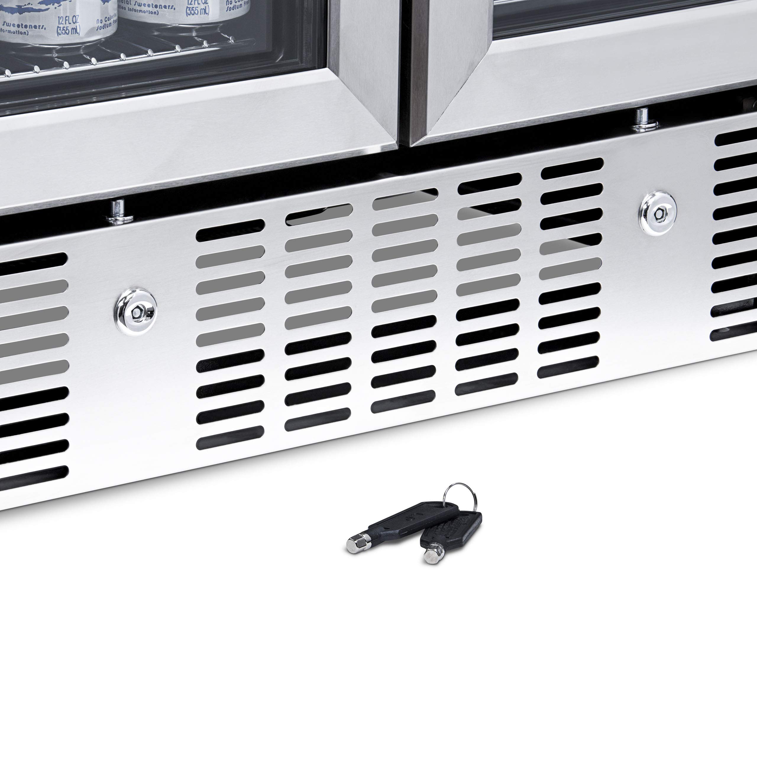 NewAir 18 Bottle 60 Can French Door Wine & Beverage Cooler White Red