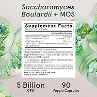 Vista 6 de Jarrow Formulas Saccharomyces Boulardii Probióticos + MOS, 5 mil millones de UFC de levadura probiótica para el apoyo a la salud intestinal