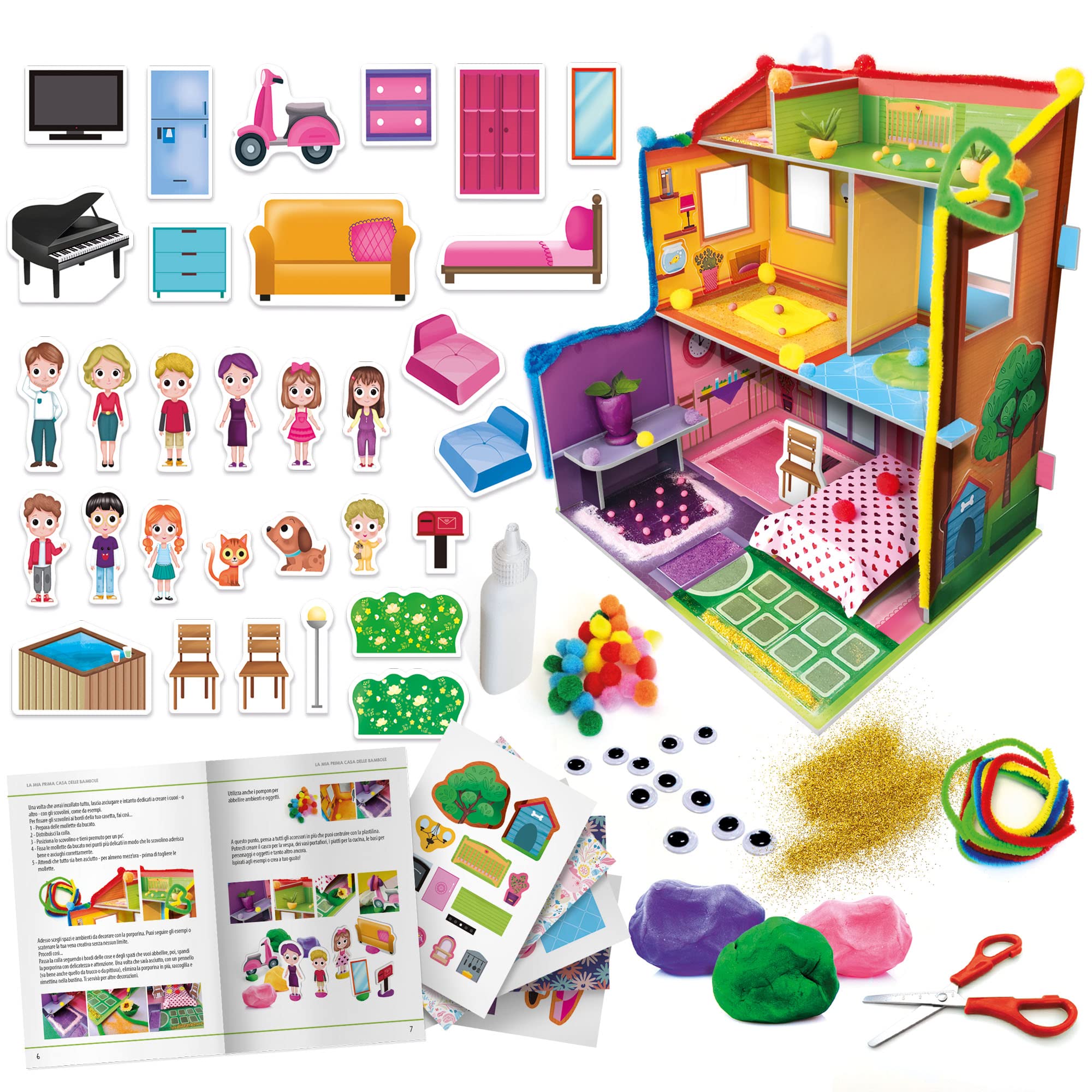 Headu Muñecas De Coser Y Vestir Con Técnicas Fáciles De Aprender It56918 Juego Art & Craft Para Niños 4-8 Años Made In Italy