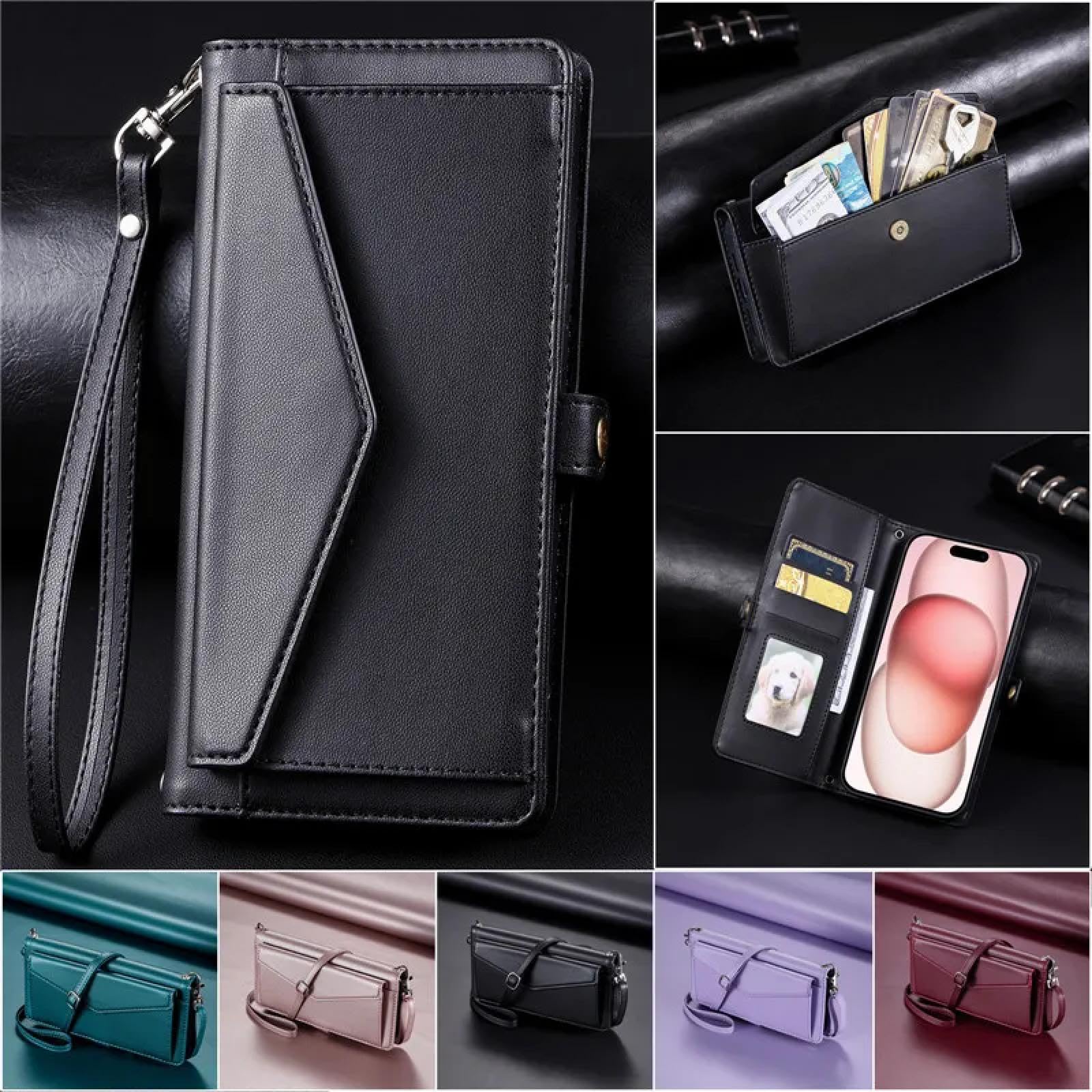 Étui Portefeuille en Cuir avec Long Cordon pour iPhone 7 Plus (Rouge)