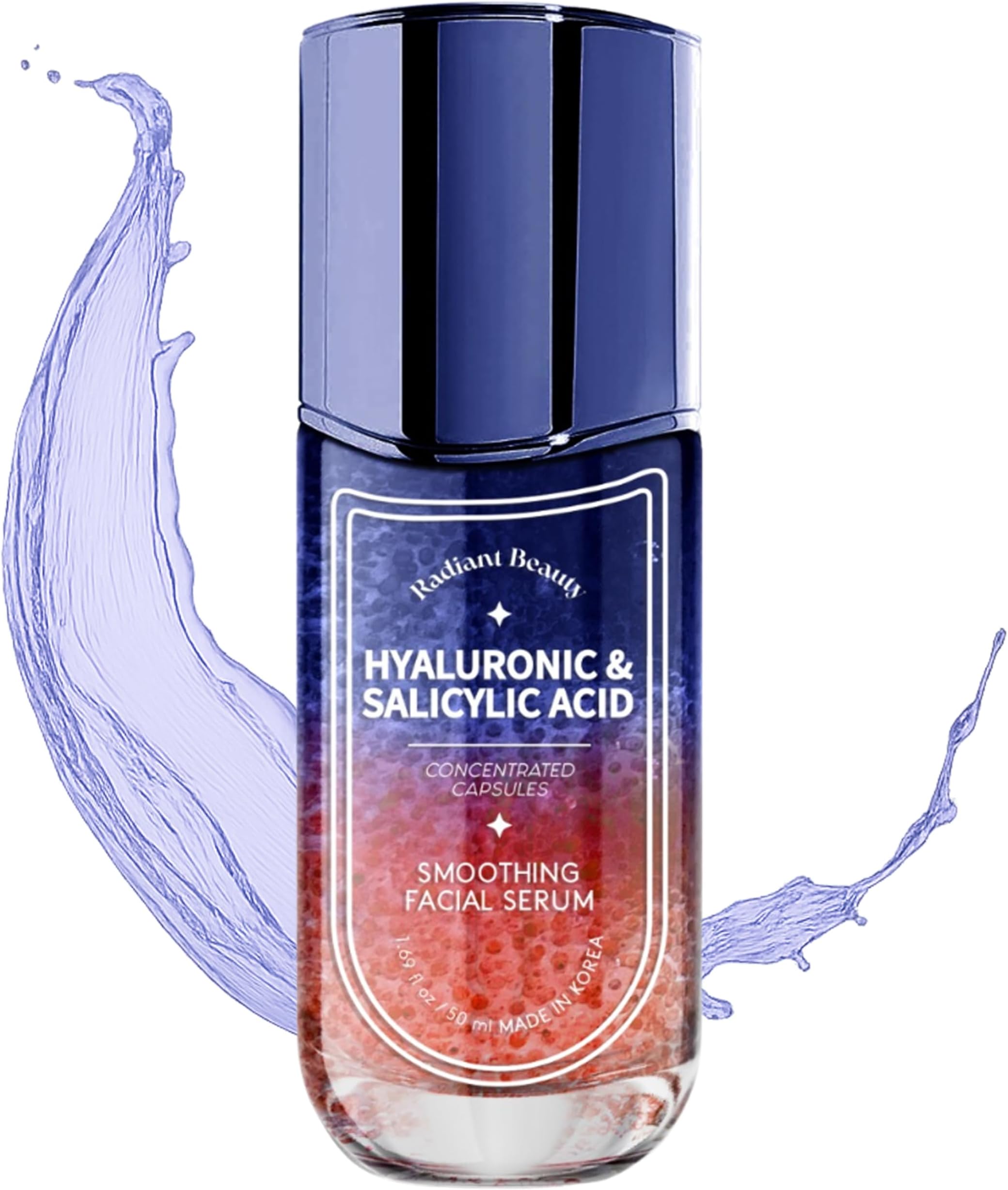 Hyaluronic Acid Facial Serum - Anti-Aging, Deep Hydration, Smooths & Cleanses - Salicylic Acid for Pore Cleansing - Dermatologist Tested, Korean Skin Care - 1.69 FL.OZ.