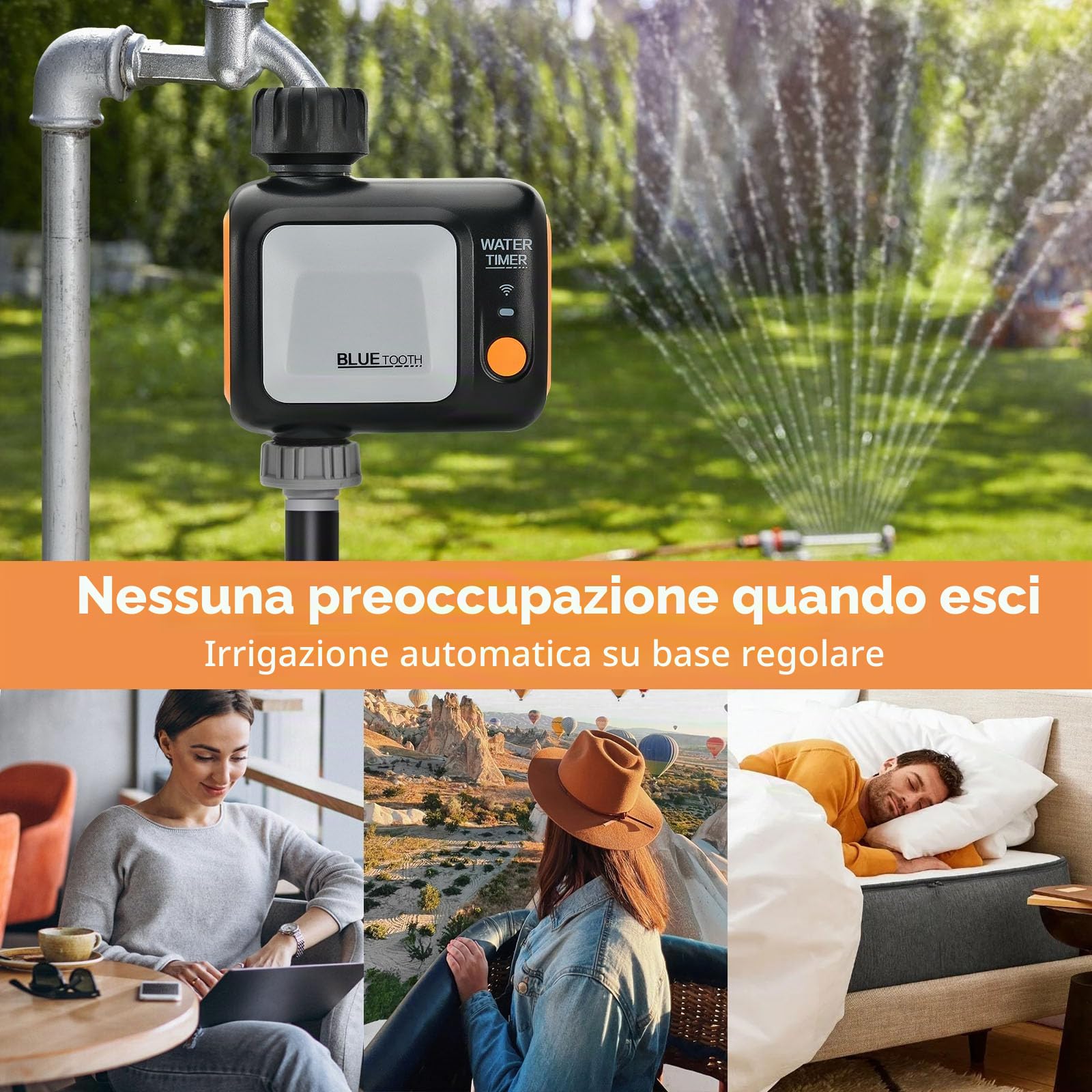johgee computer di irrigazione wifi con hub WiFi, controllo automatico intelligente per irrigazione giardino con app/Alexa, Google Assistant, per serra da giardino
