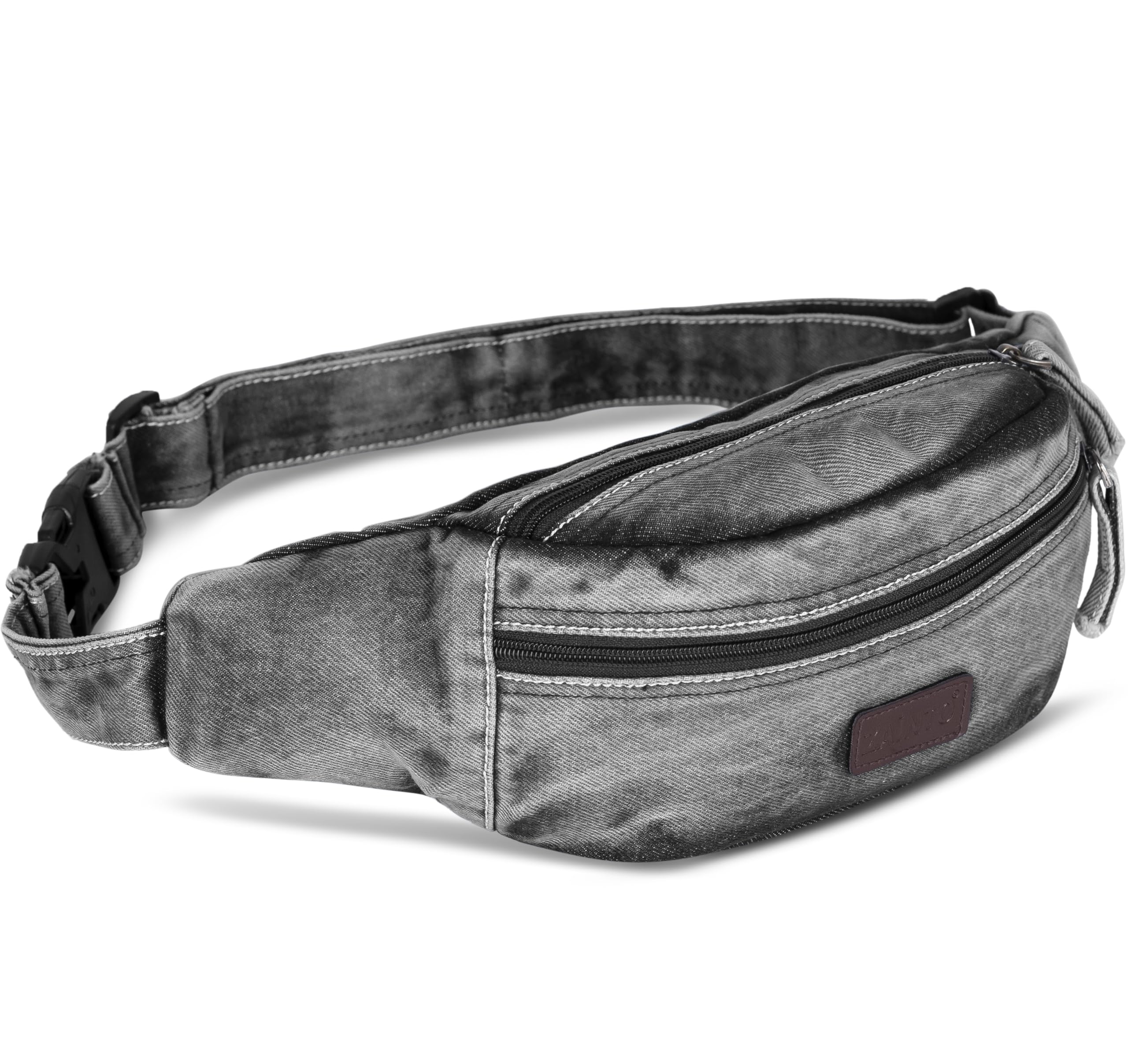 Denim Waist Bag for Men & Women - Stylish and Durable Fanny Pack for Travel, Hiking, and Everyday Use (Black)