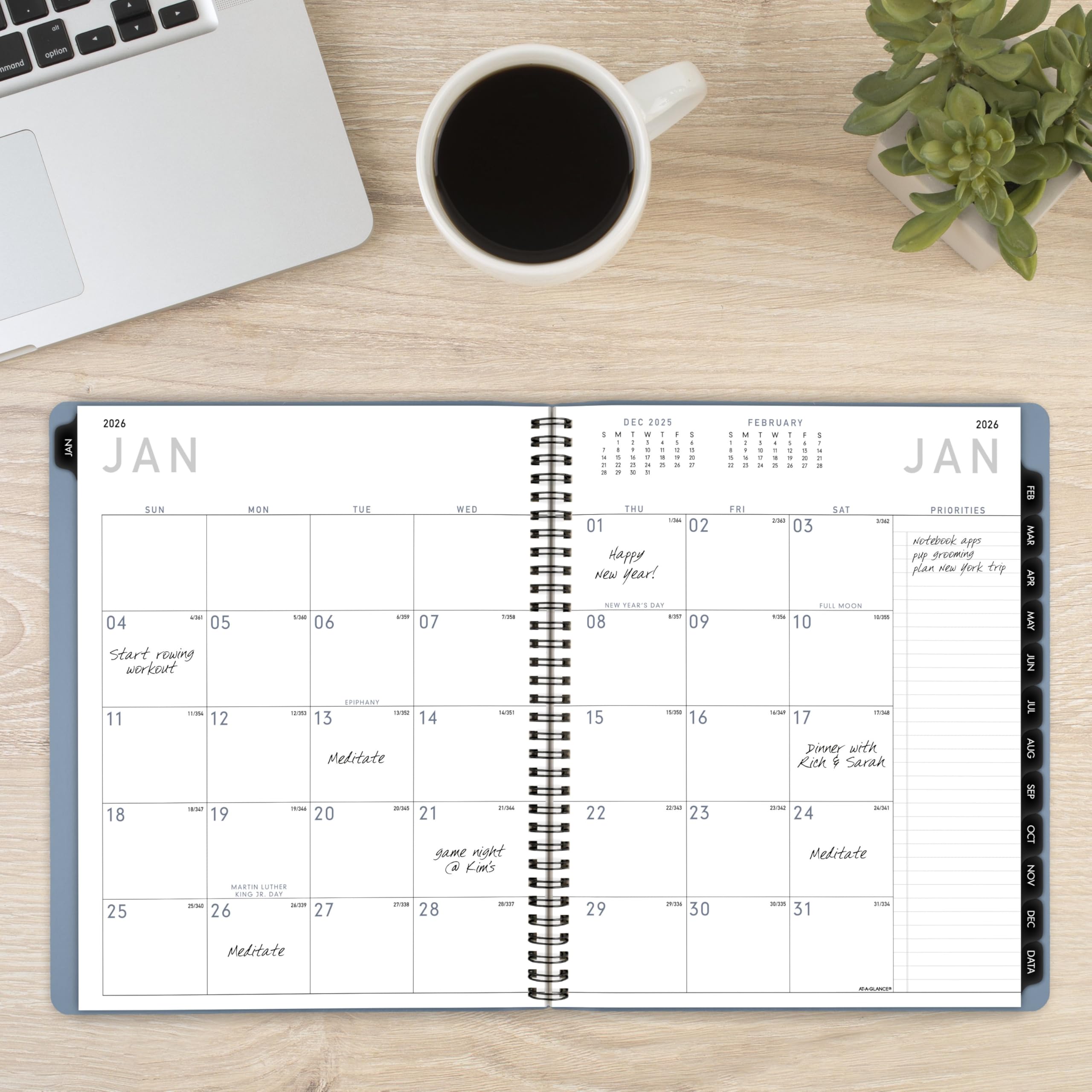 AT-A-GLANCE Agenda 2026, mensile, 22,9 x 27,9 cm, grande, contemporaneo, con motivo a pioggia (70250 x 2026)