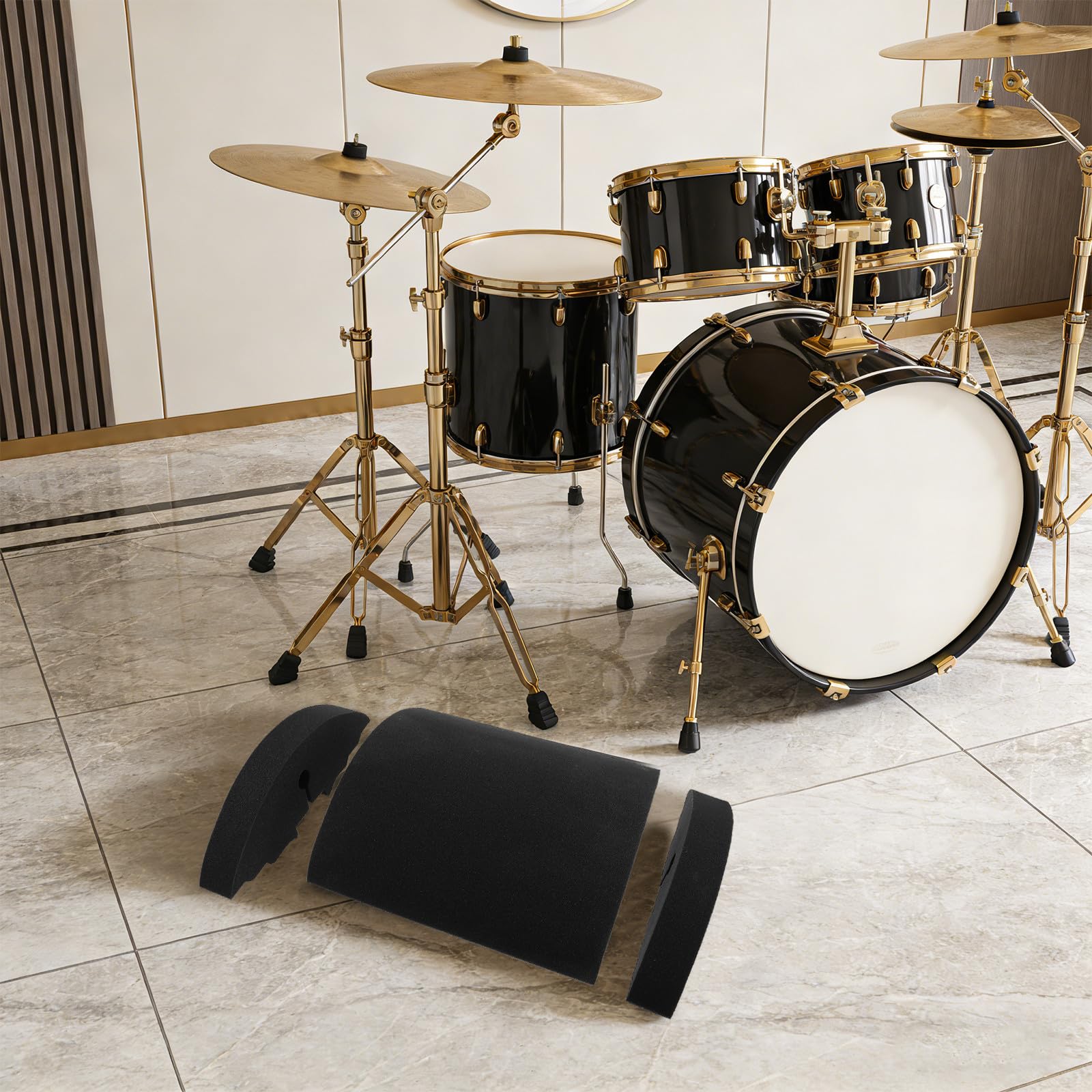 3 almohadillas silenciadoras para batería: almohadilla aislante acústica para platillos y tambores, silenciador acústico para práctica de conciertos, grabación en estudio y reducción de