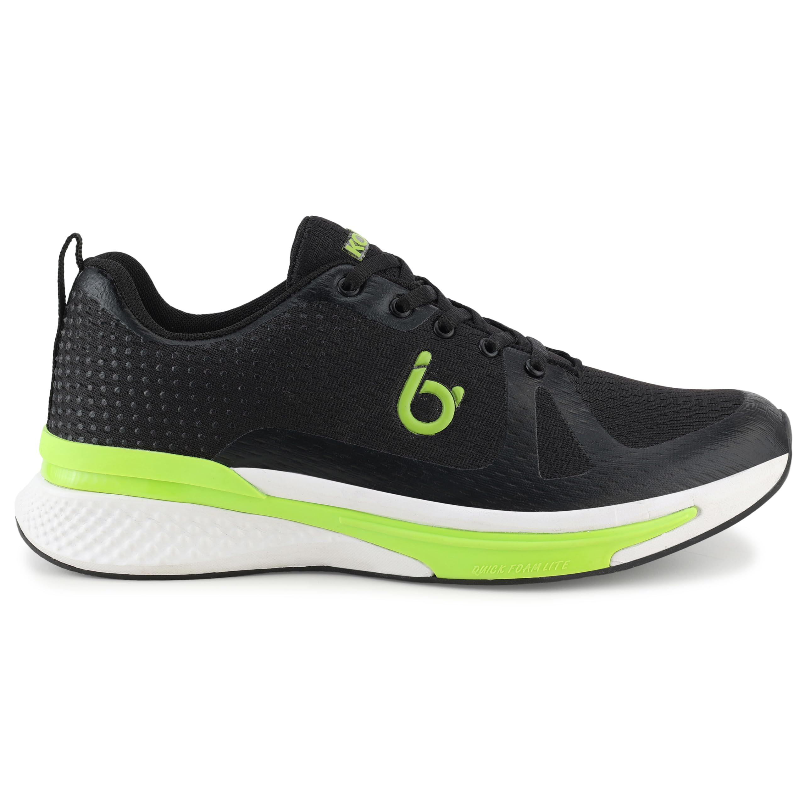 KOBURG Airstep Sports Shoes for Men | Comfortable TPR & EVA Sole | Stylish Lace-Up Sports Black Green 2