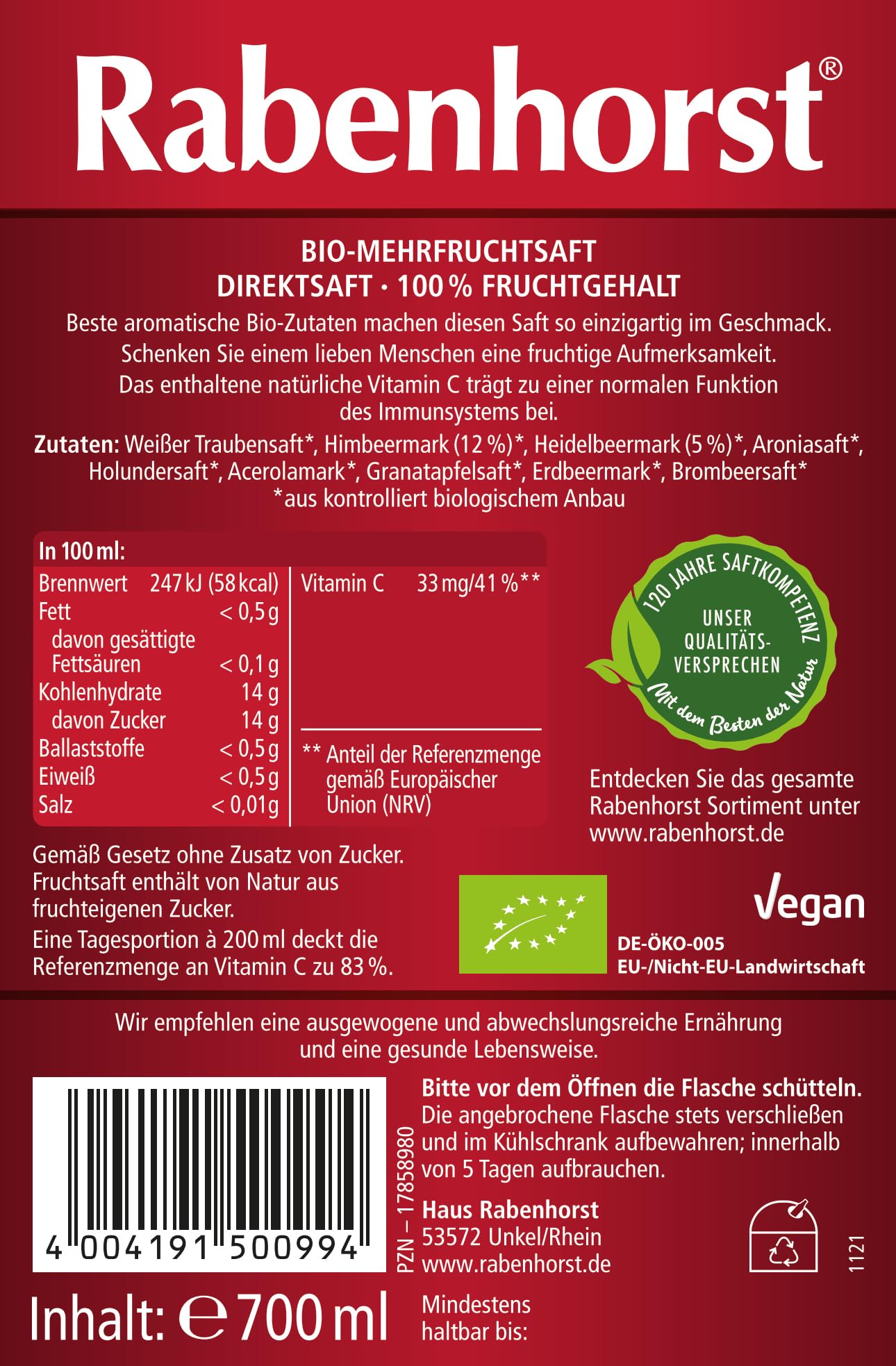 RABENHORST Von Herzen 6er Pack (6 x 700 ml)
