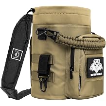 NATURE PIONEOR 32 64 128oz Tactical Water Bottle Pouch, Multi-Function Tactical Water Bottle Bag with Adjustable Shoulder Strap, Half/One Gallon Molle Strap Carrier Holder