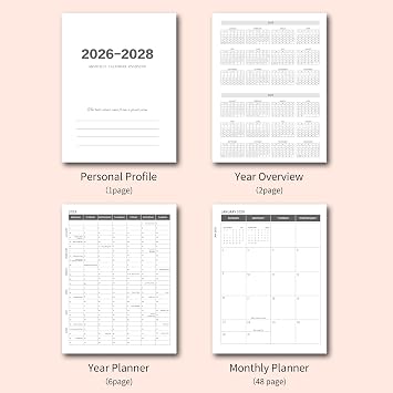 Monthly Planner 2026-2028, 36-Month Calendar, 8.5 x 11, Spiral Bound