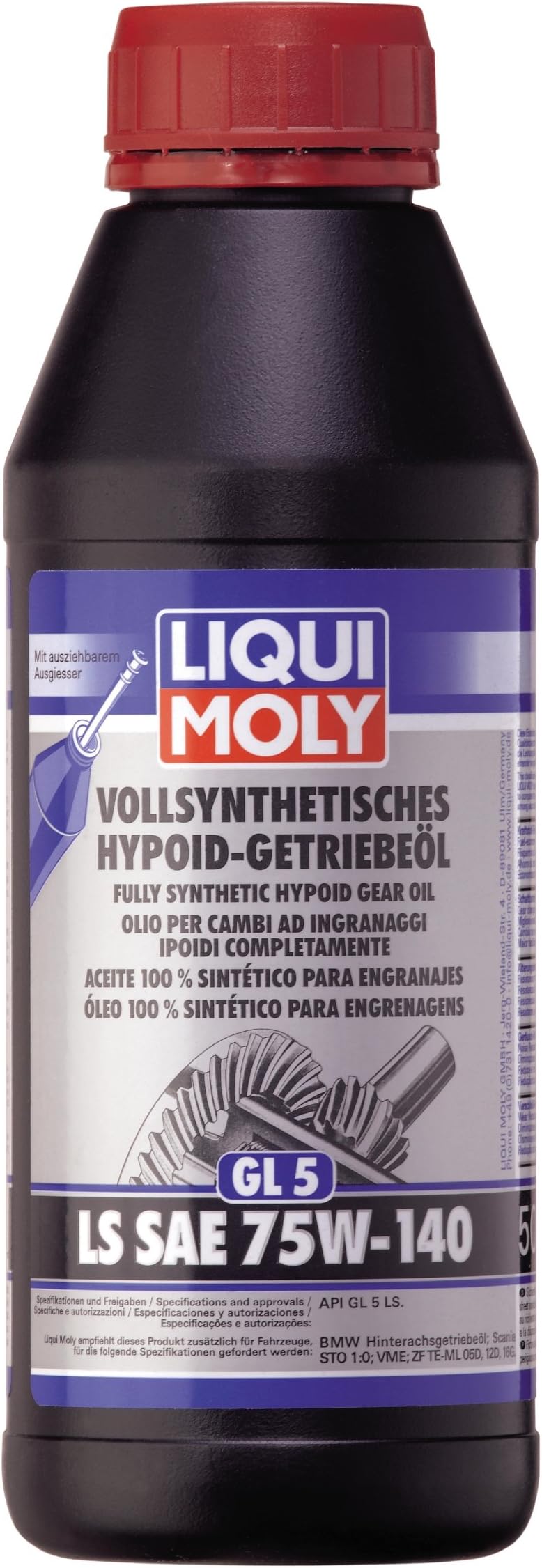 Liqui Moly 20042 4420 GL5 LS SAE 75 W140 Hypoid Gear Oil Fully