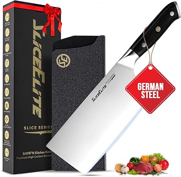SliceElite Slice Series 7 Inch Cleaver Knife, German Steel, Pakkawood