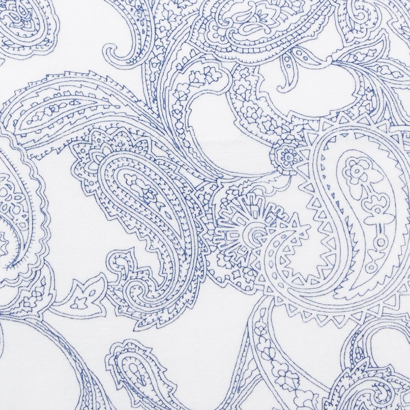 Amazon Brand – Pinzon 170-Gram Flannel Cotton Bed Sheet Set, California King, Navy Paisley
