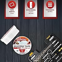 Vista 17 de XFasten Cinta autoadhesiva de silicona, para fusión 1 pulgada X 36 pies, Azul