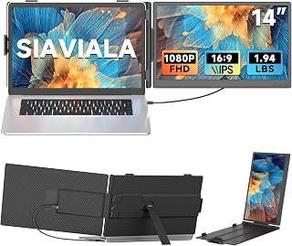 Monitor Portátil 14" IPS 1080P FHD, Pantalla Portatil Extensible para Laptops 13-17.3", Doble Pantalla para Portátil con USB-C/HDMI, Plug & Play para Mac/Android/Chrome