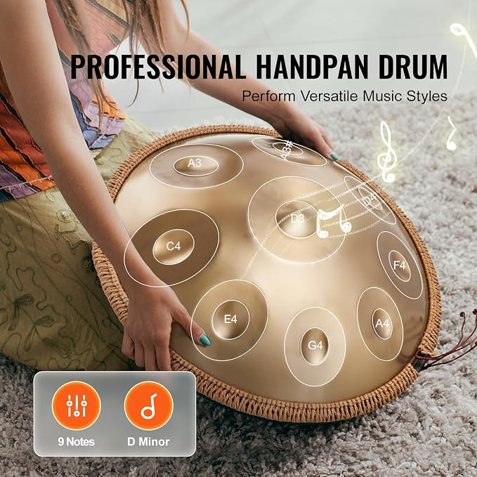 Happybuy Handpan Drum 22 in 9 notas D Minor con accesorios miniatura 2