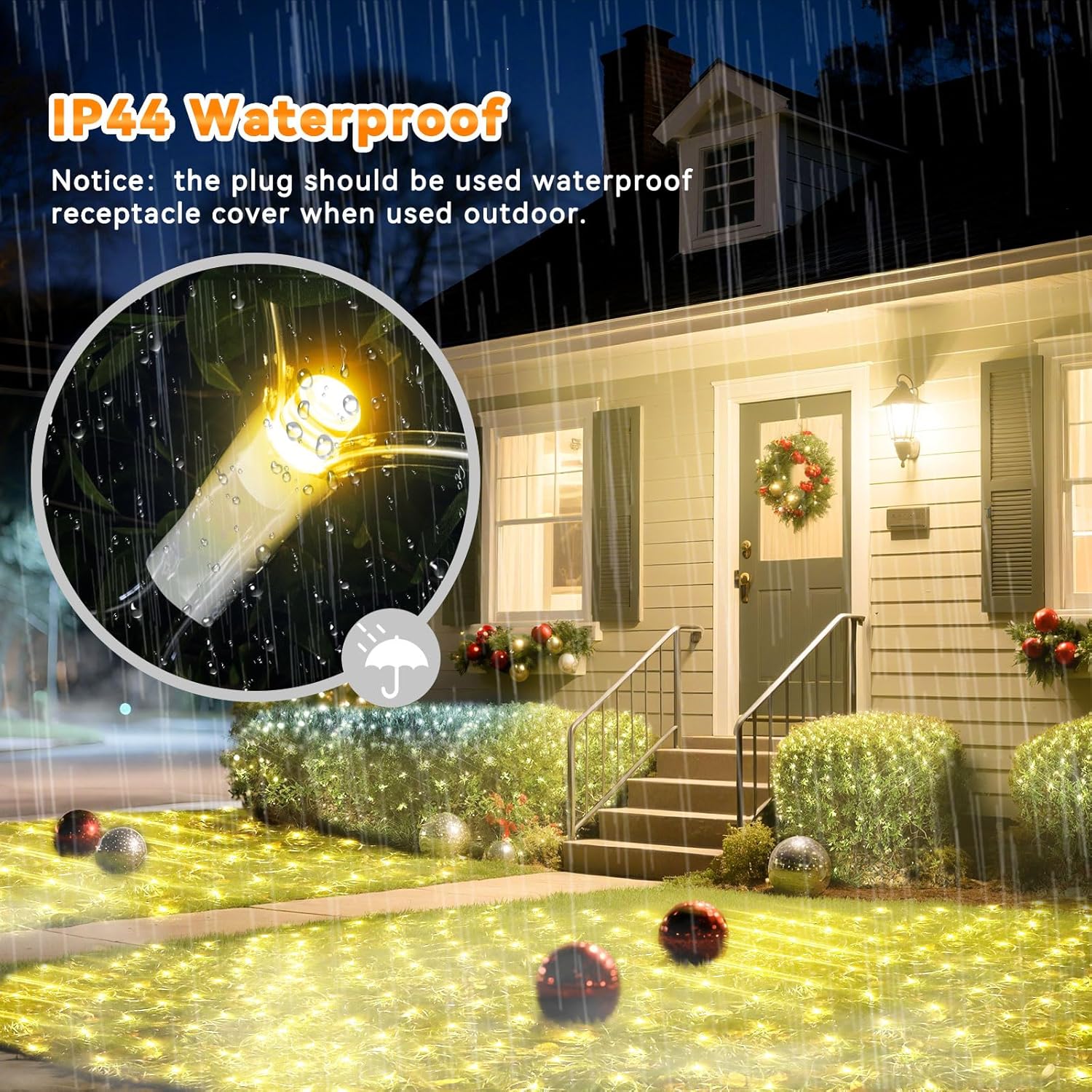 LitHome 21ft x 5ft Christmas Net Lights, 360 LED Mesh Fairy String Lights with 8 Modes, Connectable Plug in Waterproof Mesh Lights for Bushed,Trees,Yard,Patio,Garden Decorations(Warm White)