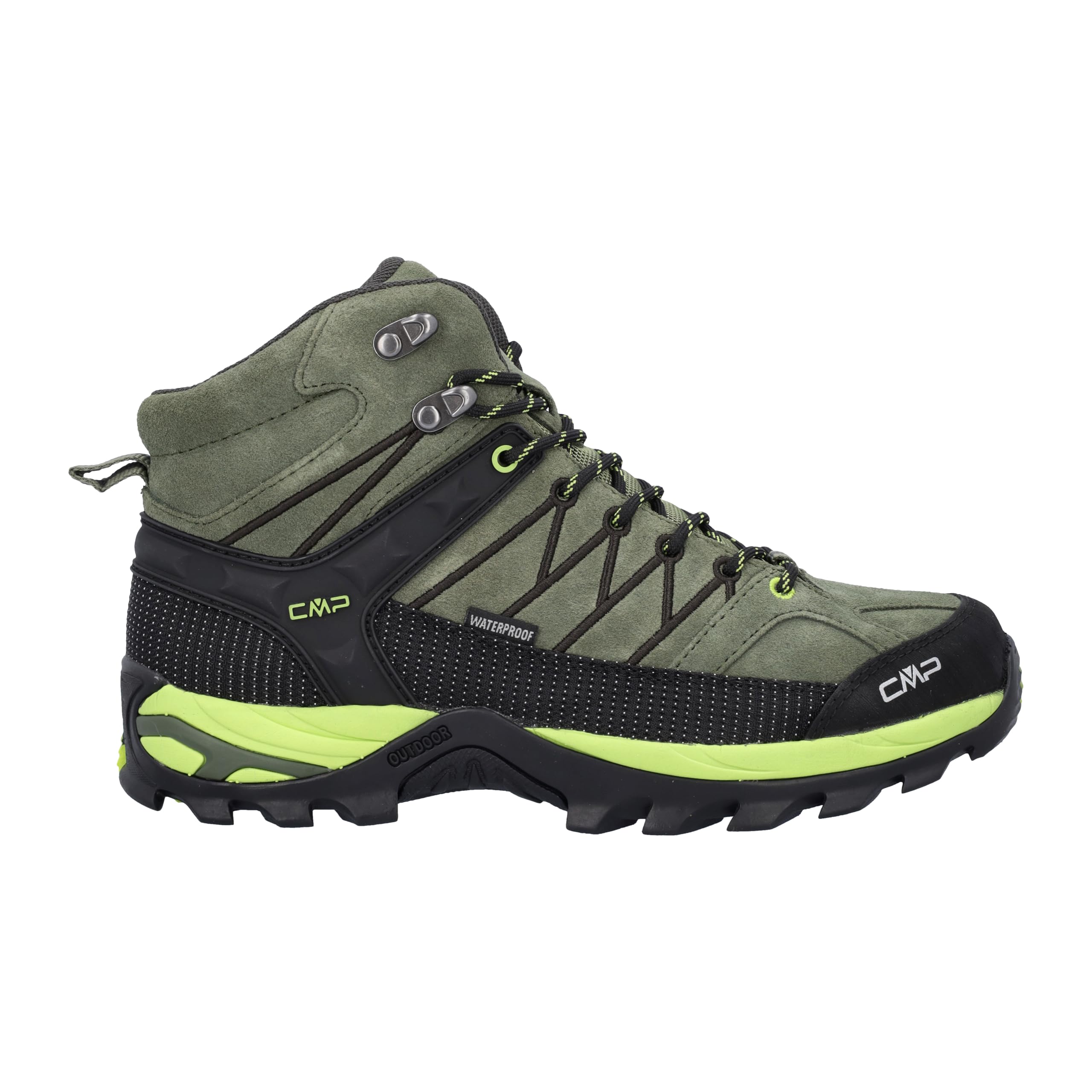 CMP Rigel Mid Trekking Shoes Wp Kaki-Acido UK 8