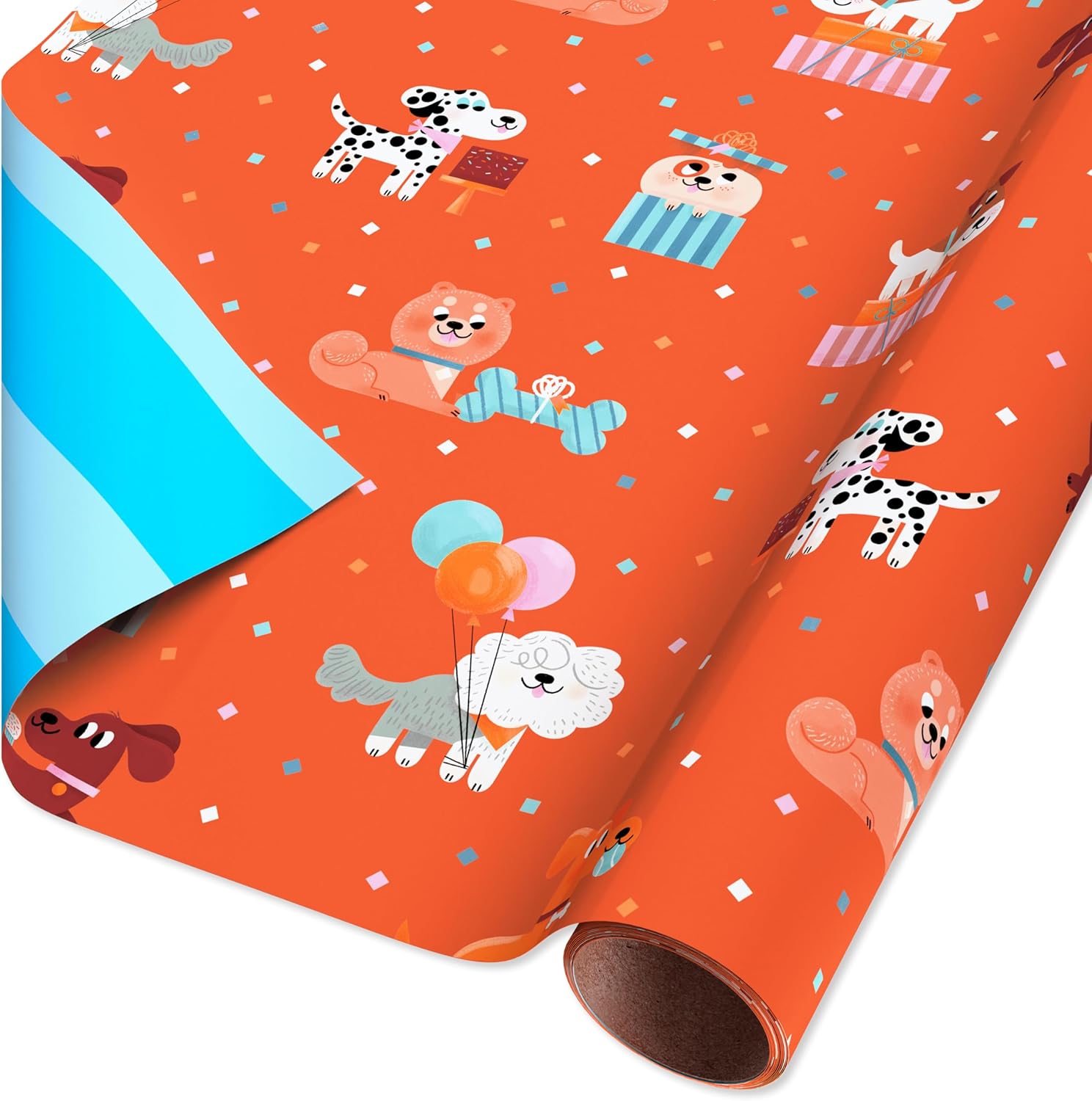 American Greetings 40 sq. ft. Reversible Kids Wrapping Paper for Birthday, Designed by Allison Black (1 Roll, 30 in. x 192 in.)