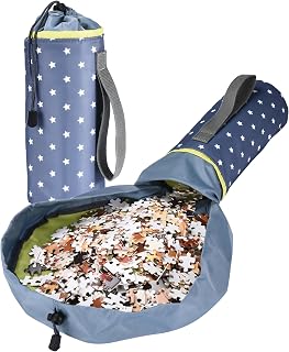 Compact Toy Storage and Playmat Bag (9 x 4 x 4 inch) - Toy Organizer Bin for Kids Room - Drawstring Toy Holder for Fast Storage - On the go, Easy to Carry Toy Container during Travel