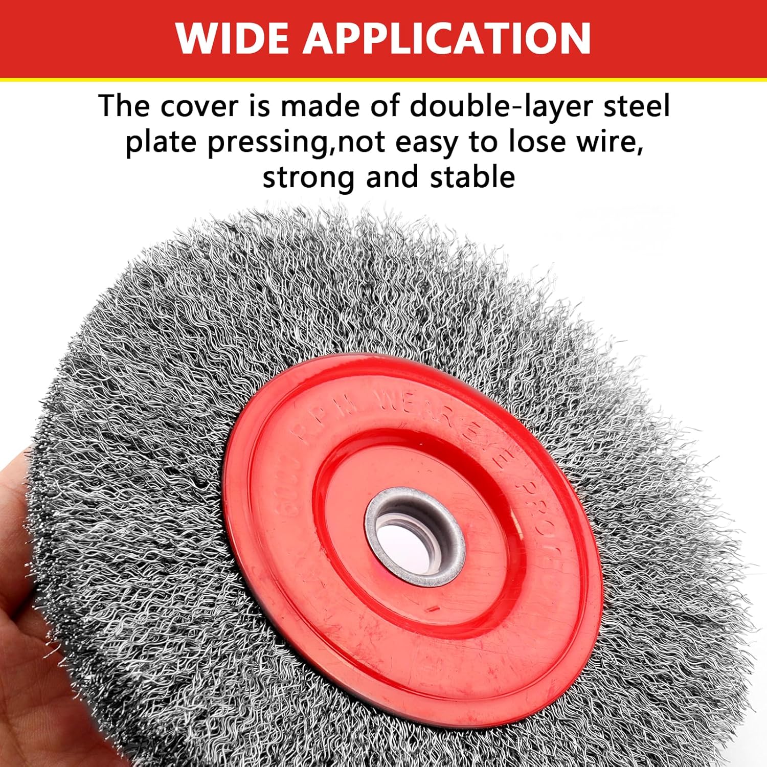 6 Inch Stainless Steel Wire Wheel Brush for Bench Grinder with 1/2-Inch and 5/8-Inch Arbor, 0.012" Coarse Crimped Stainless Steel Wire,for Rust Removal (2)