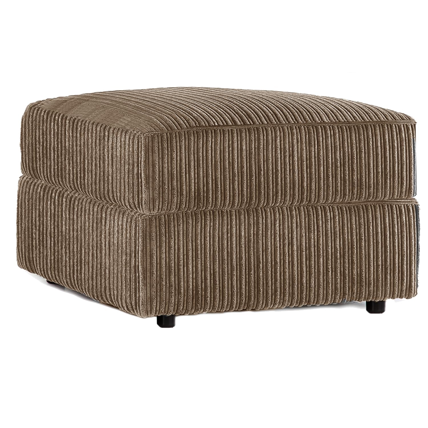 Furnishings For Less UK Delta Coffee Fabric Jumbo Cord Footstool | Pouffe | Footrest (Coffee, Footstool)