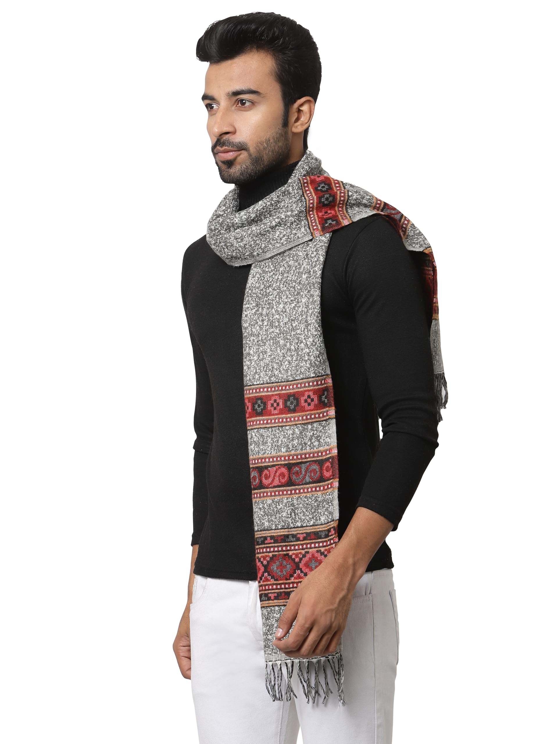 weavers villa Acro Wool Men's Muffler (MF-902,Grey Size: 34CM X 200CM)-picture-15