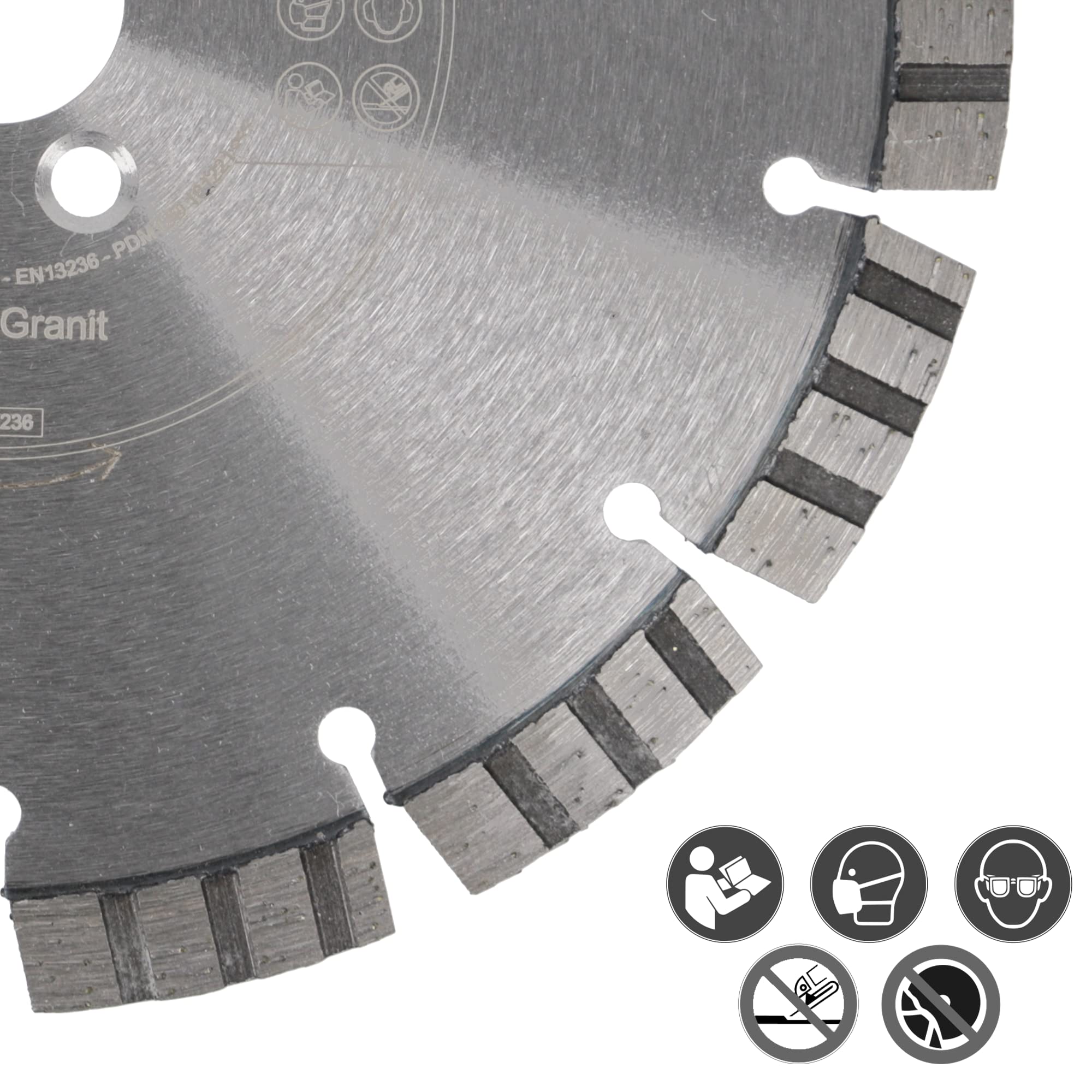 PRODIAMANT LAMELLO Disco diamantado 180 mm x 22,23 mm - con 4 orificios secundarios, para fresar ventanas en hormigón, compatible con el sistema Lamello.